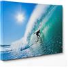 ConKrea Quadro su Tela Canvas - INTELAIATO - Pronto da Appendere - Surf Onde - California Sport Mare - 30x40cm - Senza Cornice - (cod.1405)