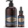 King C. Gillette Kit Barba Uomo, con Olio Barba Uomo e Detergente Viso Uomo e Barba, Confezione da 30 e 350 Ml, per Set Rasatura Completo, Idea Regalo Uomo