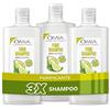 Omia, Fisio Shampoo Trattante con Olio di Bergamotto di Calabria per Capelli Grassi, Purificante e Riequilibrante, Shampoo per Lavaggi Frequenti, Senza Siliconi e SLES, 3 Flaconi da 200 ml