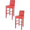 t m c s Tommychairs - Set 2 sgabelli alti e moderni modello Luisa per cucina e bar, struttura in legno di faggio colore rosso, Seduta e Schienale Imbottiti e Rivestiti in pelle artificiale colore rosso