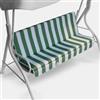 DEGHI Cuscino per dondolo 130x45 cm in poliestere a righe bianco e verde
