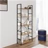 DEGHI Libreria 58x144h cm in acciaio nero e legno rovere selvatico - Duke