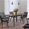 DEGHI Tavolo allungabile 120-180x80 cm con top effetto marmo bronzo e gambe in metallo - Ragnar