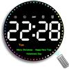 Aisny Orologio da Parete, Digitale Prologio da Parete 10 Pollici Grande Prologi da Parete a LED con Telecomando Orologio Moderno con Timer Conto Alla Rovescia Temperatura Giorno Data e 2 Sveglie