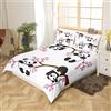 Loussiesd Set di biancheria da letto carino Panda bambini cartone animato Panda gigant singolo fiore di ciliegio copripiumino amante animale copripiumino camera da letto