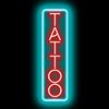 Fespcj Segno Neon del Tatuaggio a LED Decorazione del Muro del negozio del tatuaggio Luce Notturna al neon commerciale personalizzata blu Ghiaccio e Rosso (5.91 X16.54)