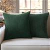Slozzi Fodere Cuscini in Velluto a Coste Decorative Copricuscini Moderne Fodere Cuscini Morbido Comodo Resistente Federe Cuscino per Camera da Divano Letto 2 Pezzi Verde Scuro 45x45 CM