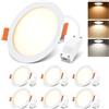 LVWIT LED da Incasso per Cartongesso, 6W Equivalente 51W, Faretto Soffitto 600LM, Bianco Caldo 3000K/Neutro 4000K/Freddo 6500K per Bagno, Set di 6