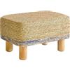 YMYNY Poggiapiedi Pouf Couch Sgabello Poggiapiedi Rettangolare In Alga Marina Naturale Multifunzionale Moderno Ottomano Divano Tavolino per Soggiorno Camera da Letto 42×30×26CM Blu HBD043Q