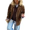 TOSHIKII Donne Suede Suit Giacche Lapel Suede Pelle Blazer Giacche Autunno Inverno Casual Faux Suede Giacca