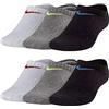 Nike Calzini Cushion per bambini 6 paia Youth Kids Everyday Cushioned No Show SX6843 calzini da ginnastica bianco colorato nero, Bianco, grigio, nero., 38-42
