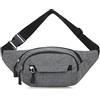 Dzxin Marsupio Uomo, Bum Bag Marsupio Uomo Donna Unisex Impermeabile Marsupio Running per Allenamento all'aperto, Escursionismo (Grigio)