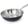 HOMICHEF Padella per friggere grigio navy senza nichel da 20 cm in acciaio inox (Rivestimento antiaderente non tossico) - Padella per lucidata opaca Padella per uova - Pentole per induzione