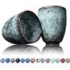 Ganzoo Tazza da caffè in ceramica, design senza manico, 200 ml, set da 2 tazzine da caffè, tazza da tè con motivo moderno, pezzi unici colorati (samoa)