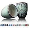 Ganzoo © Tazza da caffè in ceramica, design senza manico, 200 ml, set da 2 pezzi, tazza da caffè, tazza da tè, tazza con motivo moderno, pezzi unici colorati (andeer)