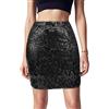 Aolso Gonna Paillettes Donna,Nero Minigonna Aderente Elasticizzata con Glitter,Gonna Corta Donna di Danza Street Club Party Costume,per Feste Serate Fuori Discoteca-M