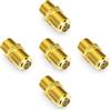 deleyCON 5 Pezzi Adattatore SAT Connettore Prolunga per Cavo Coassiale 2 Prese F Dado Stretto Placcato Oro per Sistemi BK con Cavo Satellitare