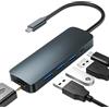 cvavot adattatore USB C, 5 in 1 hub USB C a 4K HDMI multiporta adattatore con Prese Multiple USB 3.0, 100 W PD adattatore di ricarica per MacBook Pro Air Dell Laptop e altri dispositivi di tipo C Gray