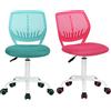 FurnitureR 2pcs Home Office Chair, Ergonomic Regolabile Height Swivel Rolling, Sedia Computer per la casa, L'Ufficio e Lo Studio, Pink, Metallo, Rosa Turchese, 38.5CM x40CM x75-87CM