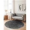 Hanse Home Cavallo Tappeto a pelo corto, rotondo, moderno, a pelo corto e astratto, per soggiorno, camera da letto, sala da pranzo, corridoio, grigio, Ø 160 cm