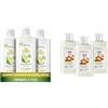 Omia, Fisio Shampoo Trattante con Olio di Bergamotto di Calabria per Capelli Grassi, 3 Flaconi da 200 ml & Bagno Seta Erboristico all'Olio di Argan del Marocco, Bagnoschiuma 400 ml