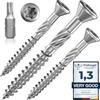 INNONEXXT Premium Viti Per Terrazze | 200 Pezzi 5,0 x 50mm A2 | Viti per legno in acciaio inox con punta tagliente | vite universale con rivestimento scorrevole, viti torx | Prodotto in Germania
