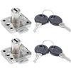 Generic 2 serrature a camma in acciaio laminato a freddo, in acciaio inox, quadrate per mobili, cassetti, credenze, porte, con 4 chiavi, 35 x 40 mm