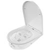 ANYCEE Copriwater con Abbassamento Automatico 42.5x36 CM, Sedile WC Forma Corta D in Duroplast, Copriwater Antibatterico, Sedile WC con Quick-Release, Vaschetta Universale, Bianco