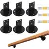 BONJUME Staffa Per Corrimano In Acciaio Inossidabile, 6PCS Staffa Per Corrimano Parete Resistente Regolabile Supporto Per Corrimano Staffa Per Ringhiera Hardware Per Ringhiere In Legno Quadrate O Rotonde