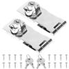 EXLECO 2X Chiavistello Armadietto con Serratura Chiavistello Chiusura Hasp Inox Chiavistello con Lucchetto Catenaccio Porte Lucchetto con Chiusura Trappola con Serratura per Armadio Cassetto Silber