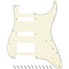 Banworks 3-Ply HSS Pickguard per Chitarra Elettrica 11-fori American ST | Ritaglio Humbucker a 2 viti con angolo quadrato per Fender Modern Standard Stratocaster Strat ST JT/HB-02 Avorio