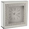 DRW Orologio quadrato a specchio argentato e specchio 15 x 5 x 15 cm