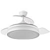 Eden pulse Ventilatore bianco da soffitto 3 pale pieghevoli trasparenti, 32/47x40/91 cm, 6 velocità, telecomando
