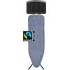 Brabantia - Ironing Board B - Extra Large Steam Iron Rest - Adjustable in Height - Non-Slip Rubber Feet - Cotton Cover with Foam Layer - Foldable Unit - Denim Blue - 124x38 cm