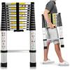 Feidak Scala telescopica 2,6M/3,2M/3,8M/4,4 m, in alluminio, pieghevole, multifunzione, antiscivolo, estensibile, scaletta a pioli, portatile, scala scorrevole leggera, portata 150 kg