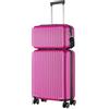 R.Leone Valigia Ryanair 55x40x20 cm + 40x20x25 cm Set 2 Pezzi Trolley Bagaglio a mano 4 Ruote e Beauty Case in ABS 999 (Fucsia, Valigia 55x40x20 cm + Borsa 40x20x25 cm)