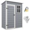 Outsunny Casetta da Giardino Porta Attrezzi con Porta Bloccabile, Finestra e Presa d'Aria, Grigio