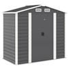 Outsunny Casetta da Giardino in Metallo con Porte Scorrevoli e Lucchetto con Chiavi, 2.1x1.2x1.9m, Grigio Scuro