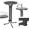 Beautissu Tavolo Alto Pieghevole Grigio Ø60cm Bellini - Tavolo Bar Bistrot Resistente alle Intemperie con Piede Regolabile in Altezza, Montaggio Facile Staffa Preassemblata - Tavolo da Festa Rotondo