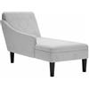 vidaXL Sdraio con Cuscino e Bracciolo Destro in Tessuto Grigio Nuvola, divano chaise longue, poltrona, divano soggiorno, salotto, divano lounge