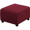 uyeoco Copri Pouf Quadrati Elasticizzato Copri Ottomano Quadrato Copri Sgabello Copri Pouf Poggiapiedi Quadrato Copri Sgabello Fodera per Poggiapiedi (Color : Burgundy Red, Size : 60-67cm*38-50cm)