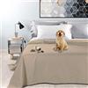 Byour3 - Copriletto Matrimoniale IDROREPELLENTE Cotone Telo Arredo Antimacchia per Animali Lavabile Singolo Due Piazze Primaverile Estivo Anti Peli Gatti Cani Graffi (Sabbia, Singolo)