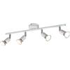 meineWunschleuchte Faretto da soffitto a 4 luci, in metallo, bianco opaco, larghezza 50 cm