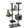 FENIXSHOP24 - TIRAGRAFFI per Gatto 150 CM - Cuccia Albero tiragraffi Rivestimento Resistente all' Usura E Graffi - Gioco per Gatti (Grigio)