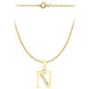 CARISSIMA Pendente con iniziale N in cubic zirconia 8 x 11 mm su collana con catena Prince of Wales da 0,4 mm in oro giallo 9 ct di lunghezza 46 cm/18 pollici