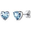 Suplight Orecchini Cuore Blu Argento 925 con Acquamarina, Marzo Orecchini Donna con Confezione Regalo