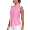 MoFiz Donna Polo T Shirt Senza Maniche Golf Camicia Magliette Estiva Traspirante Top con Cerniera Blu-A L