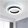 SENQIU Lampada da Soffitto a LED, Plafoniera LED Soffitto Moderna Rotondo 24W 2700LM, Lampadario Nero Moderno in Acrilico per Soggiorno Cucina Sala Pranzo, Luce Bianca Fredda 6500K, 20CM