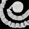 FINGERINSPIRE 13,7M Pizzo di Cotone 42 mm Nastro in Pizzo di Cotone Bianco Avorio Pizzo con Ricamo Floreale e Volant Nastro in Pizzo di Cotone con Bordo Ondulato per Cucire Abiti Borse Vestiti