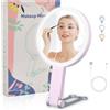 Mapille Specchio Trucco con Luci LED, Specchio Ingranditore 1X/20X, Girevole e Luminosità Regolabile Specchio Make up Ricaricabile Specchio da Tavolo per Bagno,Casa e Viaggi,Regalo per Donna/Lei (20X Rosa)